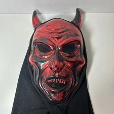 Metallic Red Devil Demon Halloween Party Mask Costume Adult Masquerade Scary.