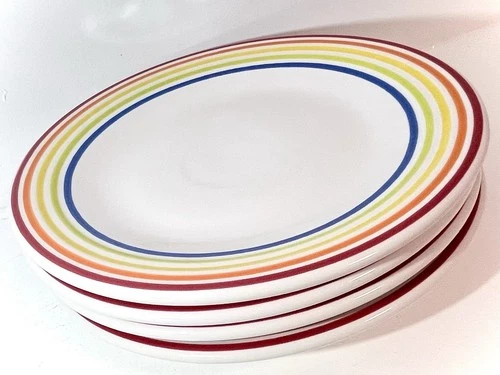 4pc Set Fiesta Rainbow Luncheon Plates, 9” HLC ca. 2014 Limited Edition