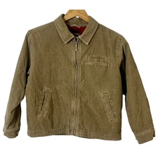 Gap Youth Tan Corduroy Zip Fleece Insulated Barn Coat Adjustable Large (10)