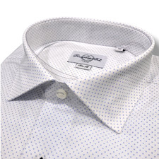 Camicia UOMO 100% cotone slim fit "PRINCIPE DEL FORO" Pois celeste 38 - 39 - 42
