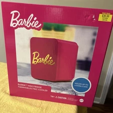 Barbie Pink 6 Can Personal Mini Fridge Thermoelectric Cooler NEW