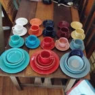 Fiestaware 39 Set VTG Mugs, Bowls, Plates - Red, Green, Blue!