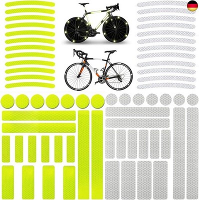 Reflektoren Sticker, 66 Stück Fahrrad Aufkleber, Leuchtaufkleber für Fahrradhelm