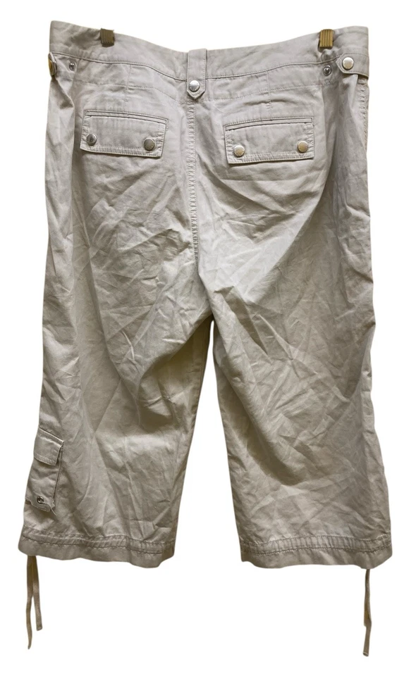 Pantalones capri Sigrid Olsen para mujer 12 bolsillos cargo beige Foto 4 de 4