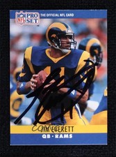 BAS 1990 Pro Set Jim Everett #165 Beckett Auth Sticker Auto 2k2
