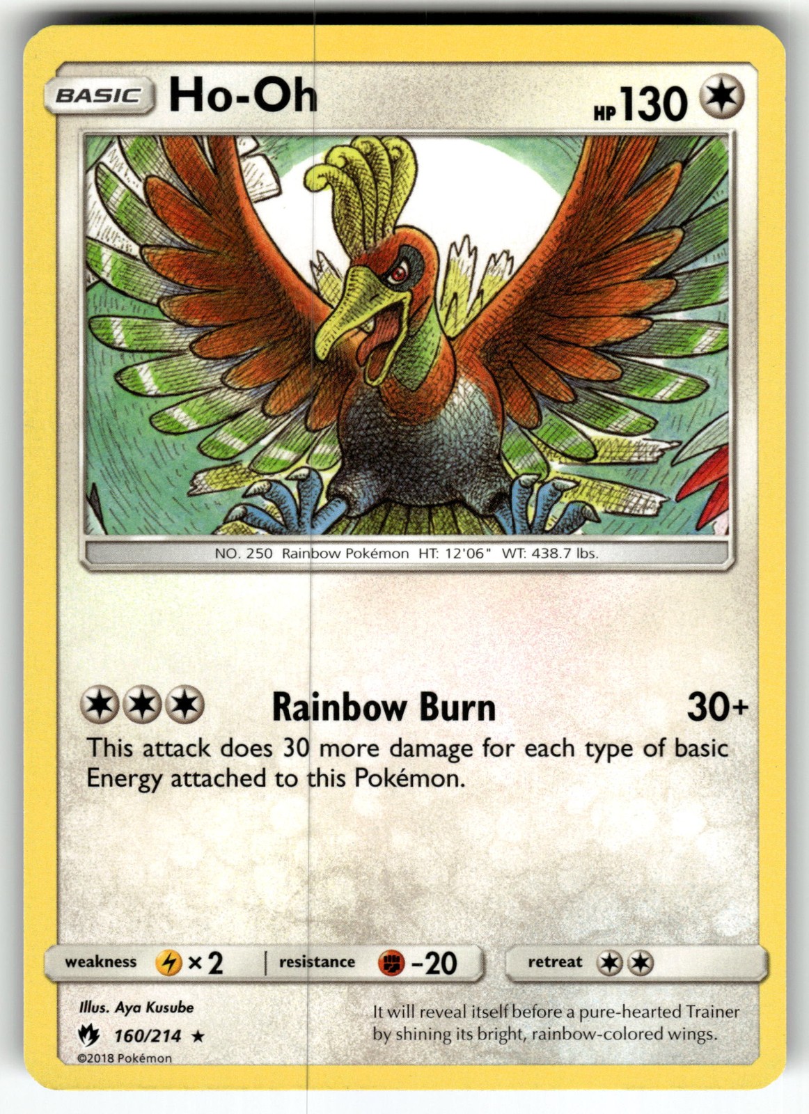 Ho-Oh 160/214 SM - Lost Thunder LP Pokemon Card TCG