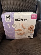 Member's Mark Premium Baby Diapers, Size 1, 8-14 lbs., 164 Total, Fast Ship.New