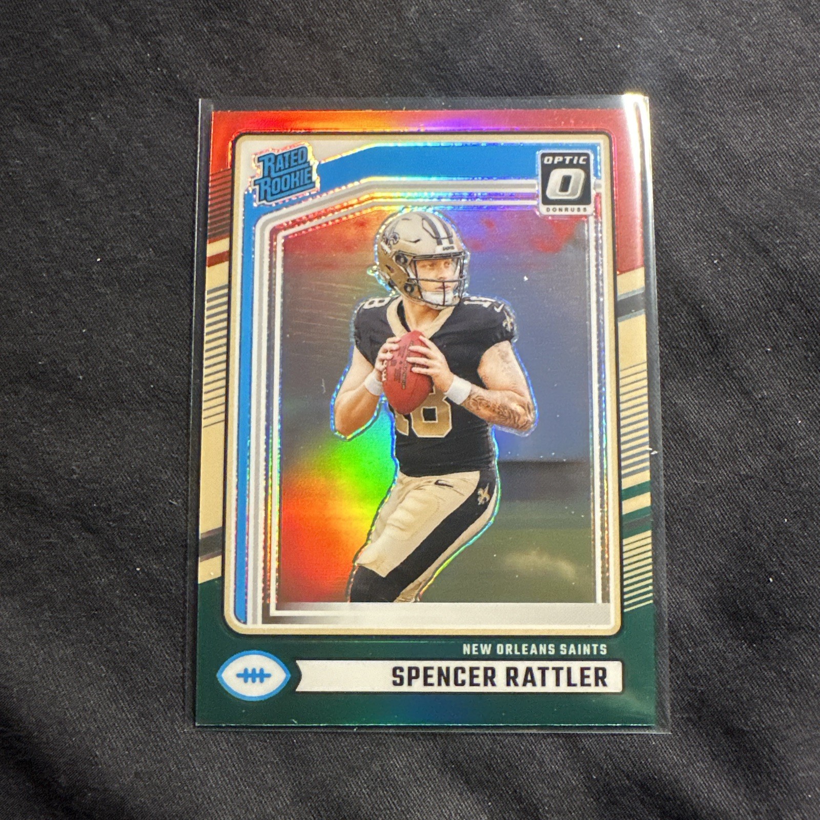 2024 Donruss Spencer Rattler Red/green Prizm Optic Preview Rated Rookie #359