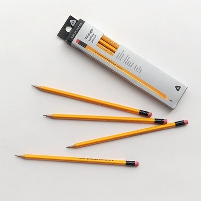 [Pink Foot] Yellow Triangle Pencil Set of 10
