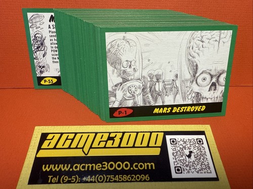 Topps MARS ATTACKS THE REVENGE Full 110 Base Card Set 1-55 + Pencil Art P-1 P-55 - Picture 3 of 4
