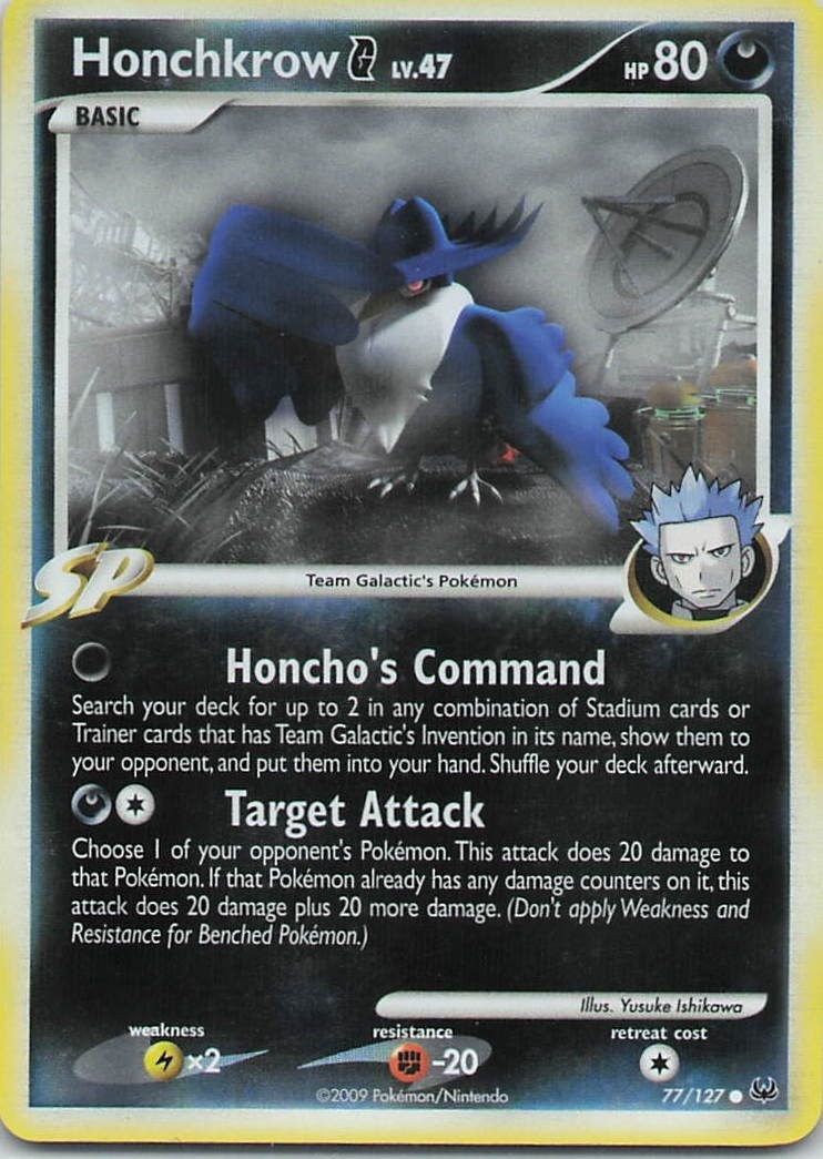 Pokemon Card - Honchkrow G Platinum 77/127 Common Reverse Holo