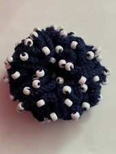 Seattle Football Inspired Beaded Crochet Scrunchie