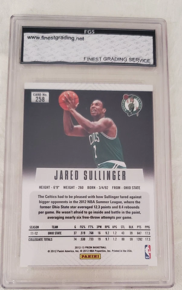 Panini Prizm Jared Sullinger RC #258 2012 plata clasificación FGS gema como nueva 10 Celtics Foto 2 de 3