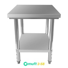 Work Table 24"x18"x34" Stainless Steel 3-Stage Adjustable Shelf with 4 Wheels