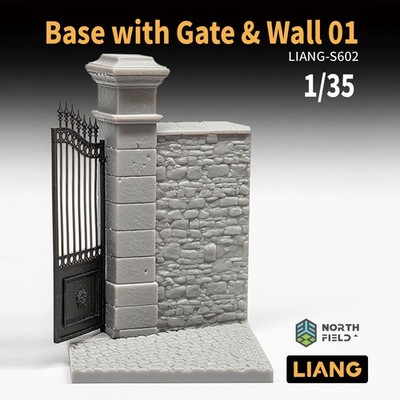 LIANG S602 1/35 3D Print Kit Base with Gate & Wall 01 Miniature Plastic Model