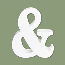 Wood Ampersand &&& The “and” Sign 6” White Wedding Decor Home New! Logogram