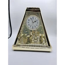 Seiko Melodies in Motion Mantle Clock Pyramid Shape w/Horses & Planets Working