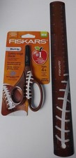 Fiskars 134162-1001 Football MVP 5" Non-Stick Blunt-Tip Kids Scissors Ruler