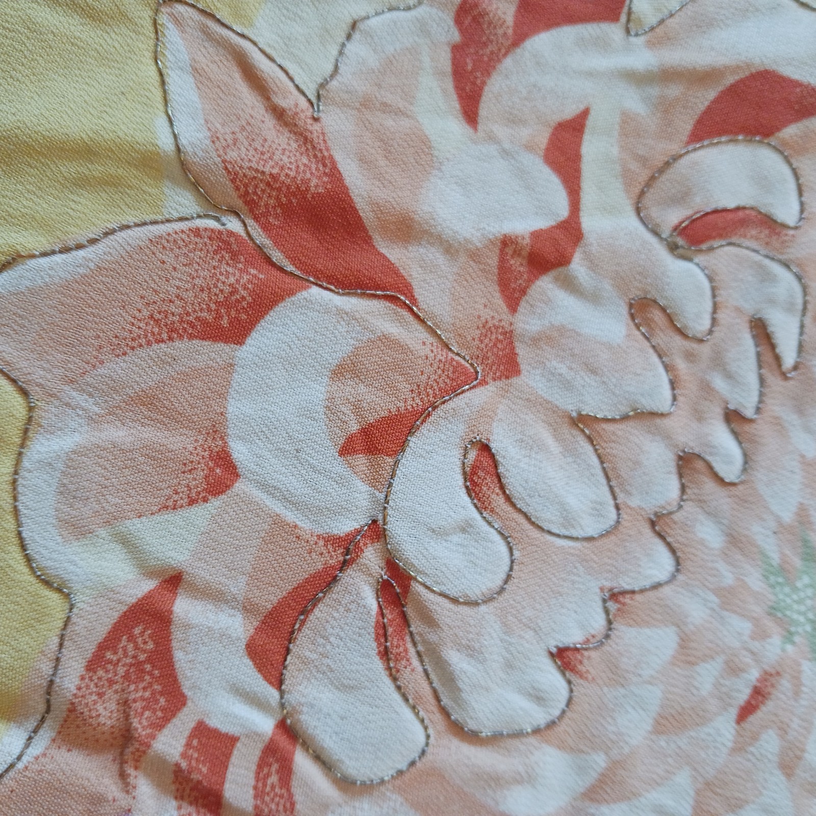 Vintage Child's Japanese Quilted Vest Floral Print Tie Front Old