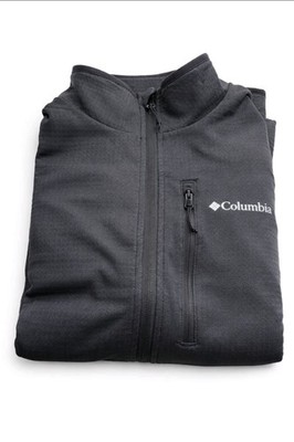 Columbia Men s Essential Hike Full Zip Jacket Large Grid Long Sleeve Top Gray