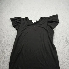 Max Studio Top Womens Small Black Short Sleeve