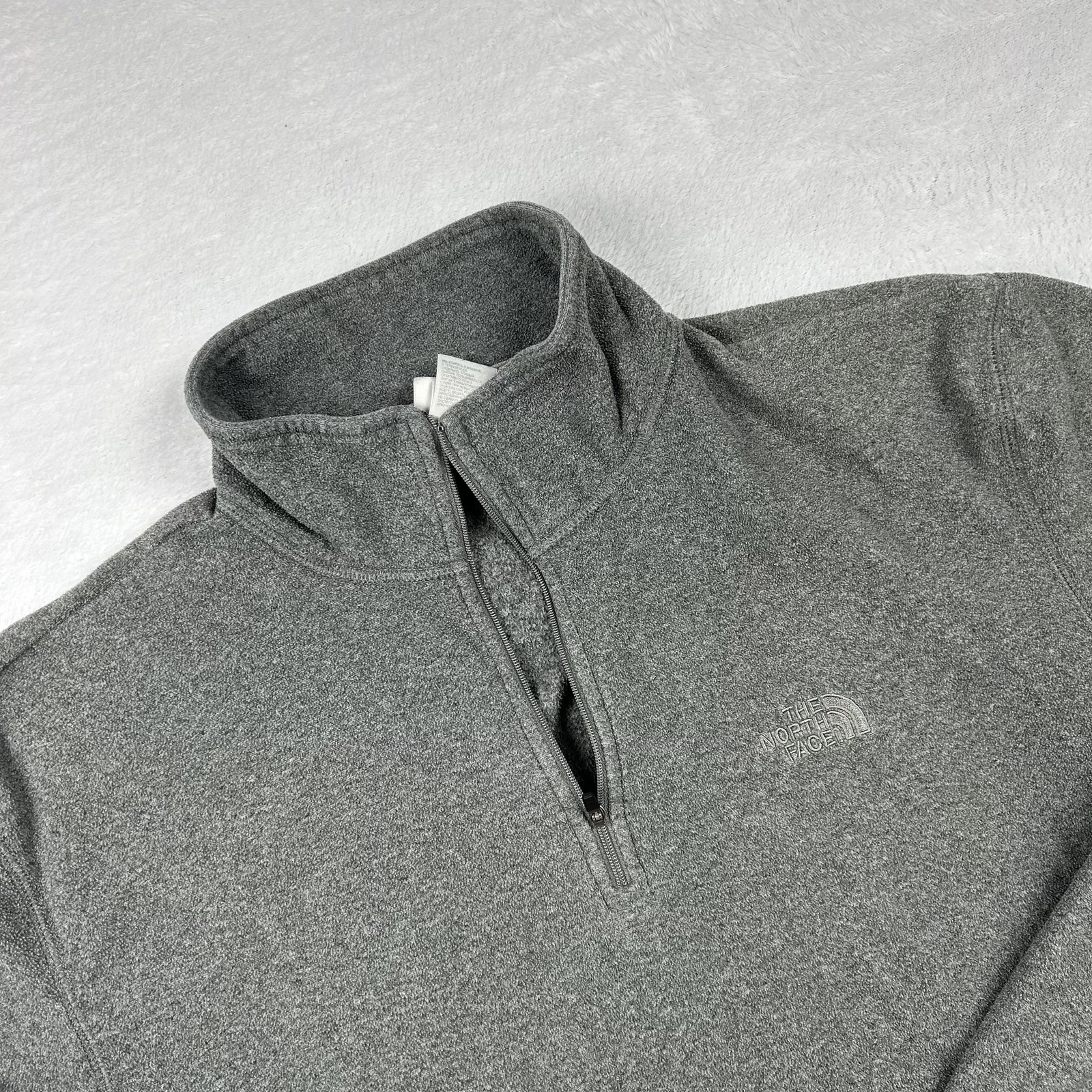 The North Face Pullover Mens L Gray TKA 100 1/4 Zip Fleece Long Sleeve Top