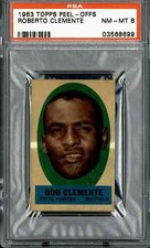 1963 Topps Peel-Offs Roberto Clemente - PSA 8