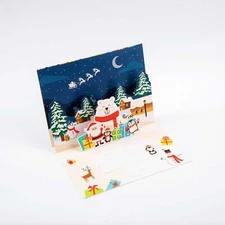 Polar Bear Village - Merry Christmas Pop Up 3D Greeting Card with Envelope