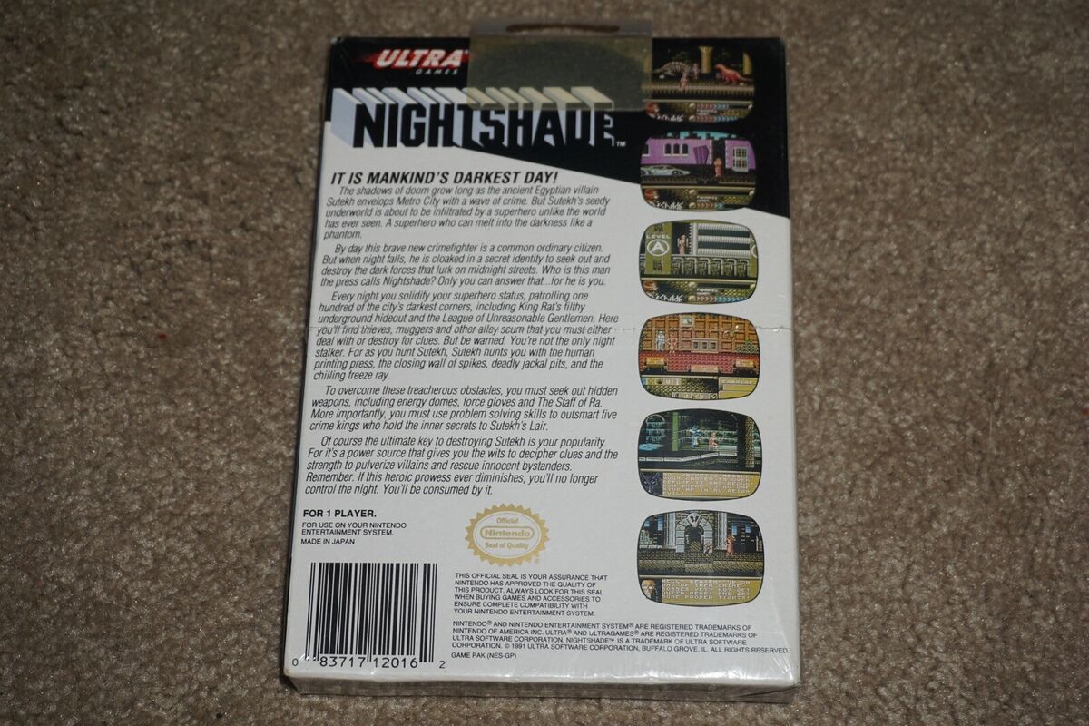Nightshade (Nintendo Entertainment System, 1992) for sale Nightshade (Nintendo Entertainment System, 1992) for sale