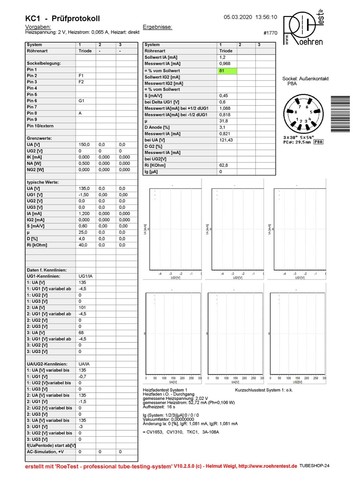 KC1 = KL70419 = R1862 Valvo Topfsockel Radio Röhre tube Valvola tested #1770 - Bild 3 von 3