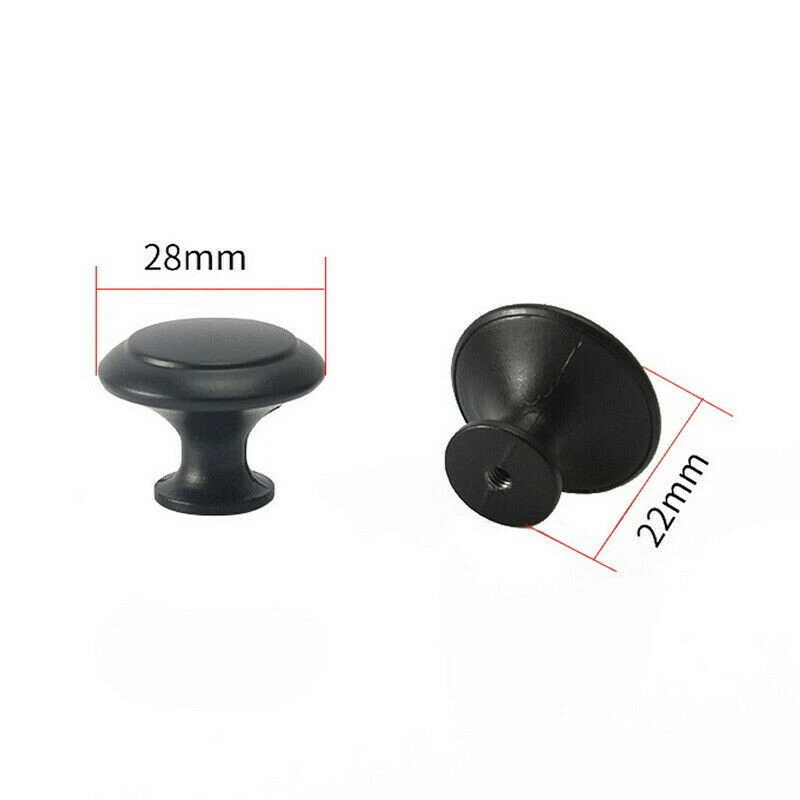 12 Pcs Door Knobs Black Alloy Cabinet Pulls Handles For Cupboard Drawer Kitchen
