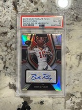 2022 Panini Select Draft Brock Purdy RC Rookie Sigs Silver Prizm PSA 10 *984