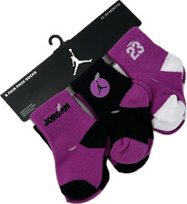 Nike Baby 6 Pk Multicolor Ankle Cotton 23 Jordan Jumpman Logo Sock Set 12-24 MO