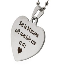 Collana Mamma Cuore Oro e Argento 925 - Regalo Festa della Mamma 50cm