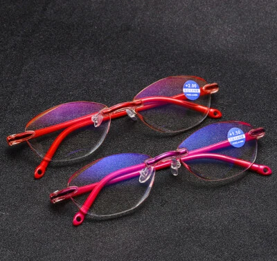 Eyglajdd Randlose Lesebrille Blaulichtfilter Damen +1,0~ 2,5 3,0 4,1Stk
