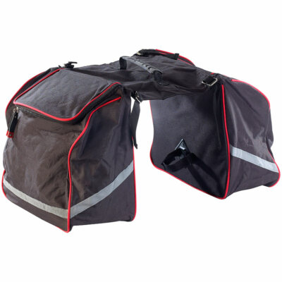 Xcase Doppel-Gepäckträgertasche, wasserabweisend, mit Reflektions-Streifen