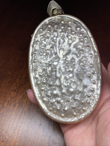 Old Looking/ Vintage? Owl on a Oval Glass Christmas Ornament - Picture 3 of 5