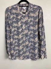 J.Crew Womens Zebra Leopard Long sleeve Button Up Top Size Medium Preppy Novelty