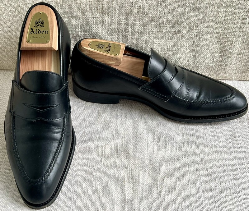 BONTONI Men's “Principe” Black Leather Penny Loafers UK 8 US 9 EU 42 ($1,125)