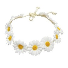 Sunflower Crown Hippies Daisy Hair Wreath Bridal Headpiece Photo Props  White