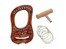 Rosewood Flower Design 10 Metal Strings instrument Lyre Harp Bag Birthday gift
