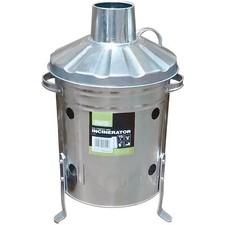Draper Mini Galvanised Incinerator Bin Fire Burning Garden Waste Rubbish Wood