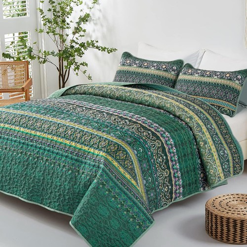WONGSBEDDING Boho Bohemian Queen King Bedding Quilt Set,Bedspread for All Season - Picture 75 of 141
