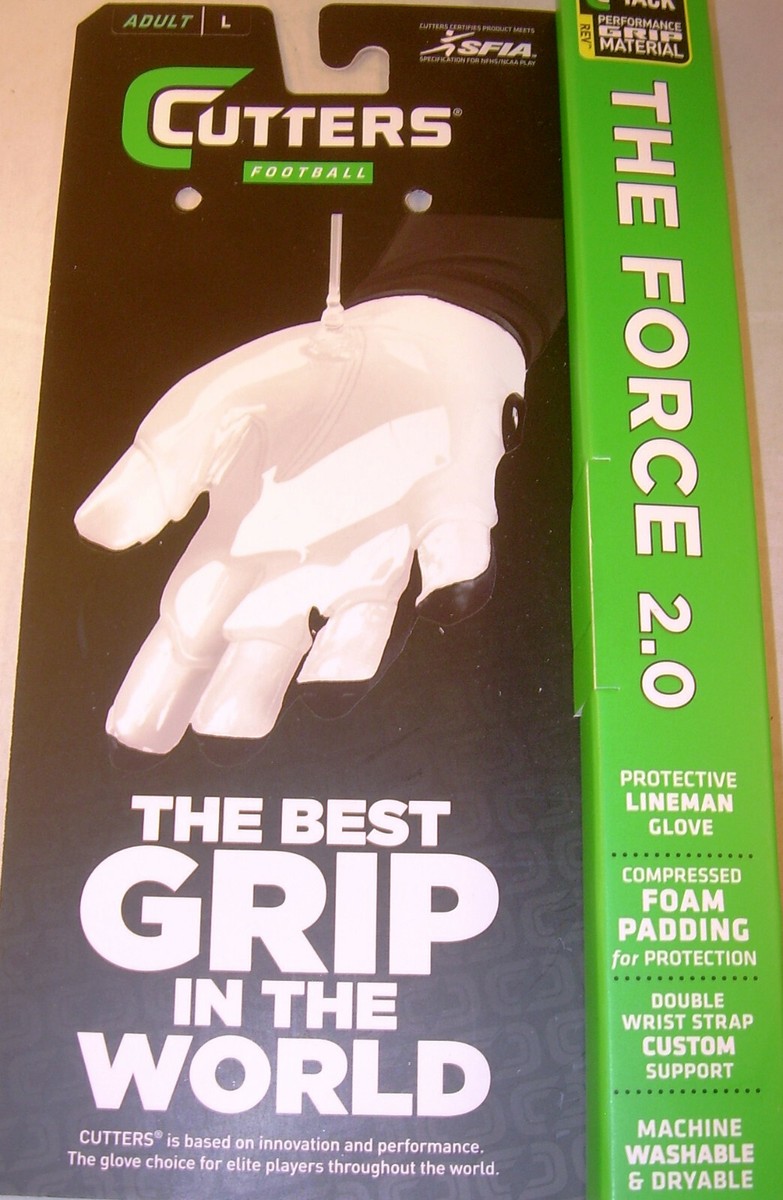 Cutters S931 The Force Lineman Gloves, Padded, Black, M