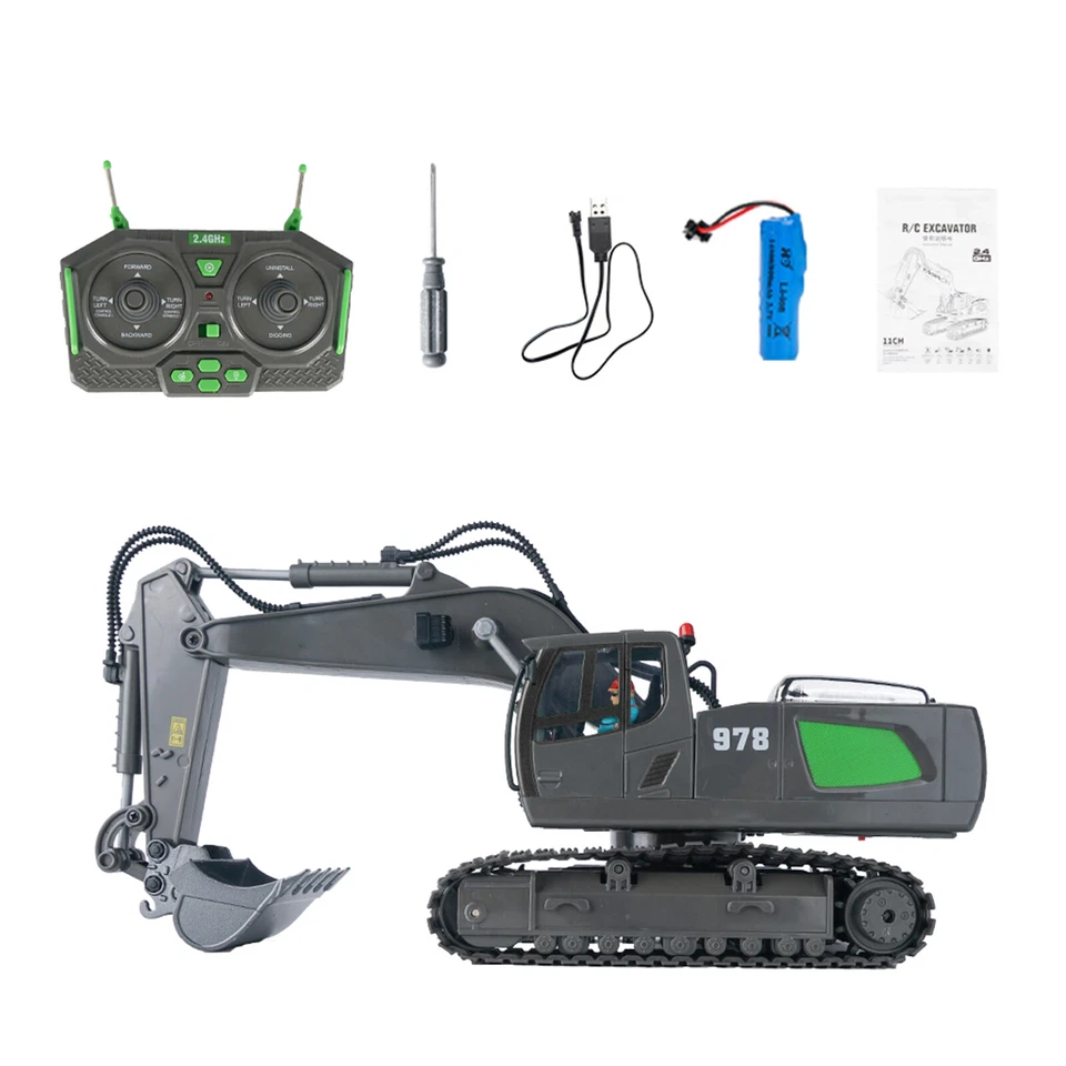 RC Excavator 1/20 2.4G 11CH RC Construction Truck Engineering Vehicle w/LED F5T1 - Image 2 of 4