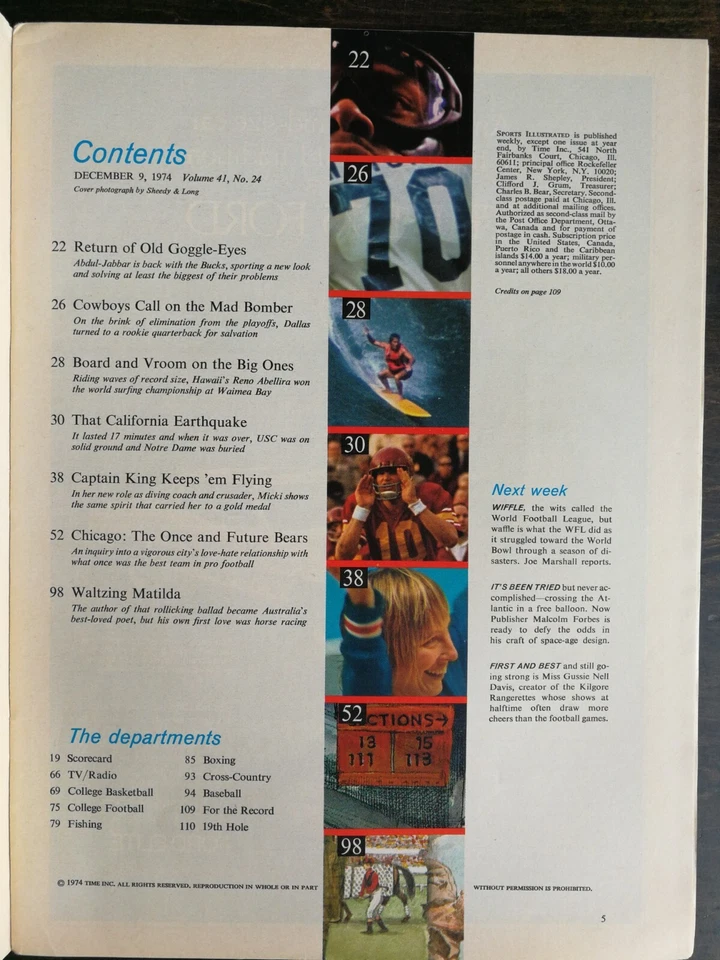 Sports Illustrated 9 de diciembre de 1974 Anthony Davis USC Trojans primera portada RC 424 Foto 2 de 2