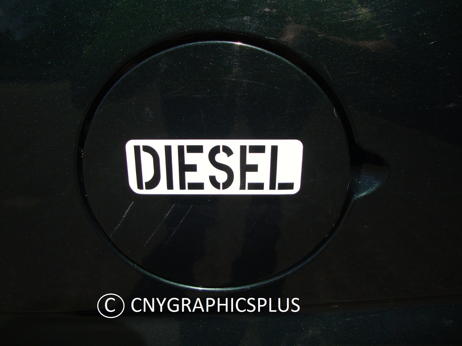 Set of 2 White DIESEL Army Style Decal Sticker Fuel Gas Cap Tank Cover