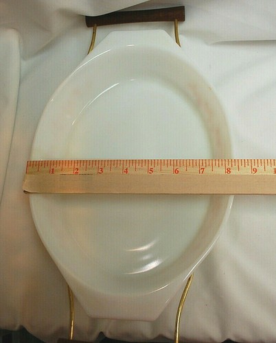 Pyrex 1965 Promotional Orange Floral 1 1/2 Qt Oval Divided Dish w/Cradle S9212 - Picture 10 of 12