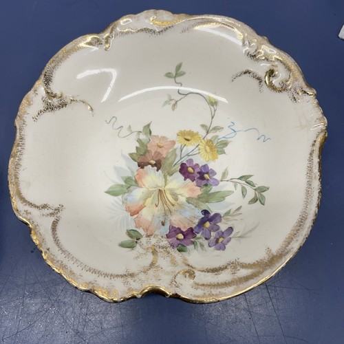 Antike Royal Bonn Germany handbemalte Beerenschale 3er Set Blumenmuster - Bild 11 von 14