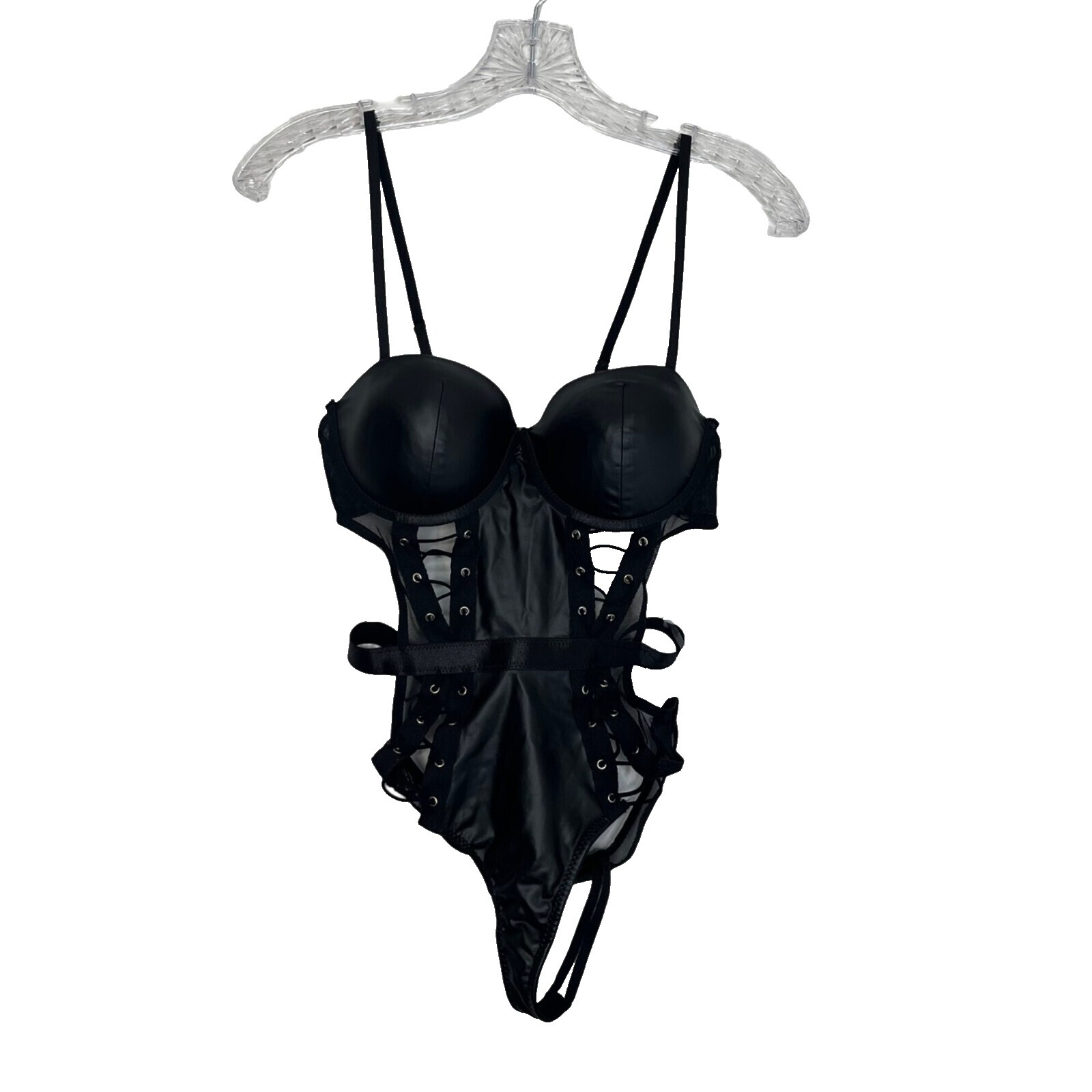 Soutien-gorge Cage Noir Body Rage - Style Dentelle Semi-transparent - Taille M/L - Bonnet Extensible - Très Bon état